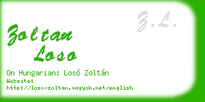 zoltan loso business card